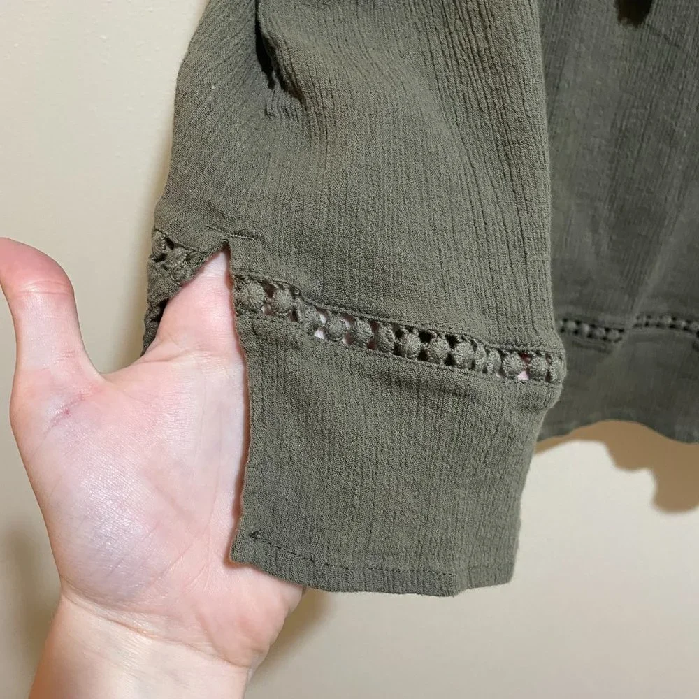 Catherines Green Tassel Boho Blouse Top - Picture 7 of 11